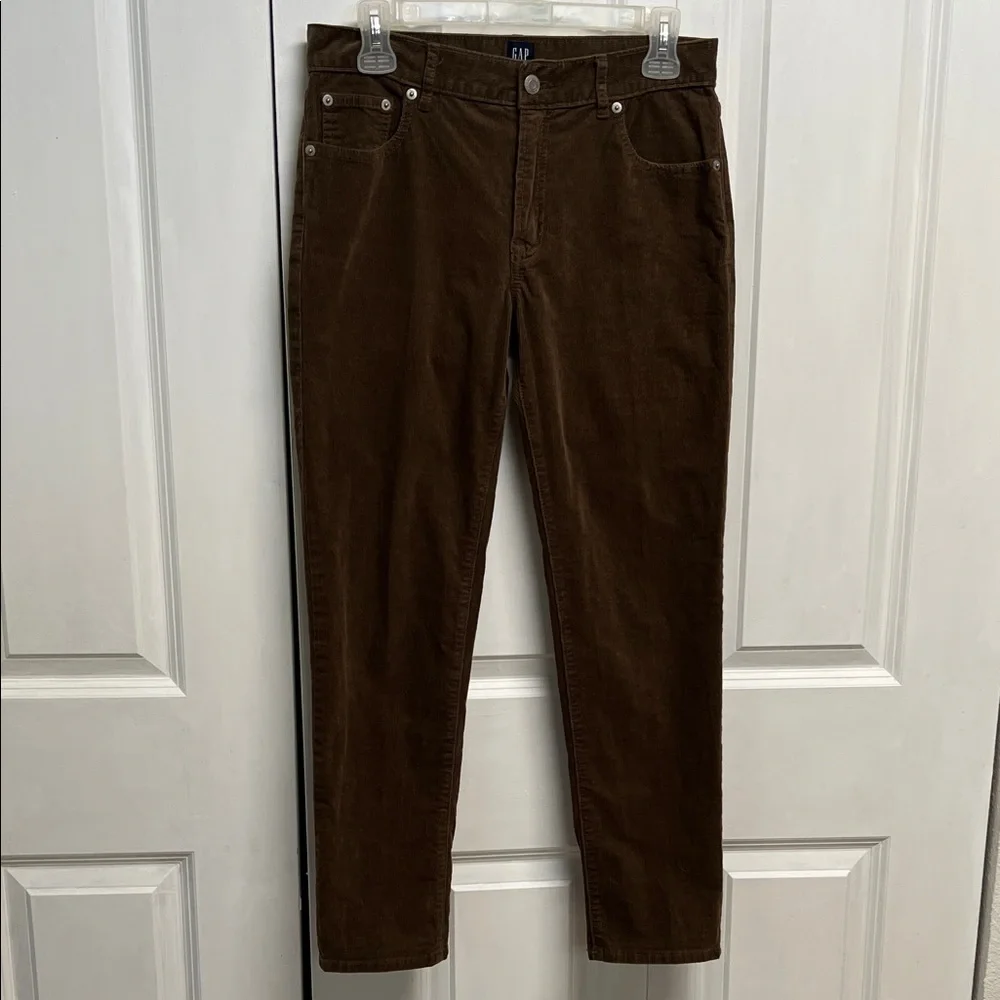 GAP Girlfriend Dark Brown Corduroy Crop Pants Size 26